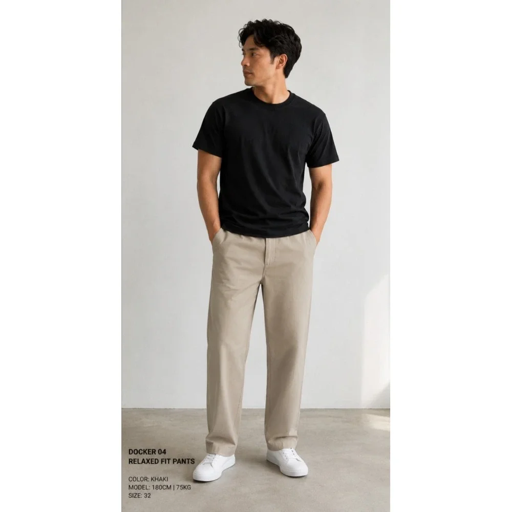 Dockers Men's Khaki Pants 42x30 Relaxed Fit Beige Chino Casual Cotton Classic